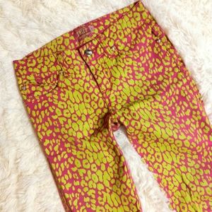 Tripp NYC leopard print neon skinny jeans 0